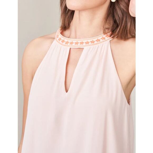 NWT Spartina 449 Corynne Silk Halter Top Blouse Tie Back Cami Soft Blush XS - Picture 4 of 7